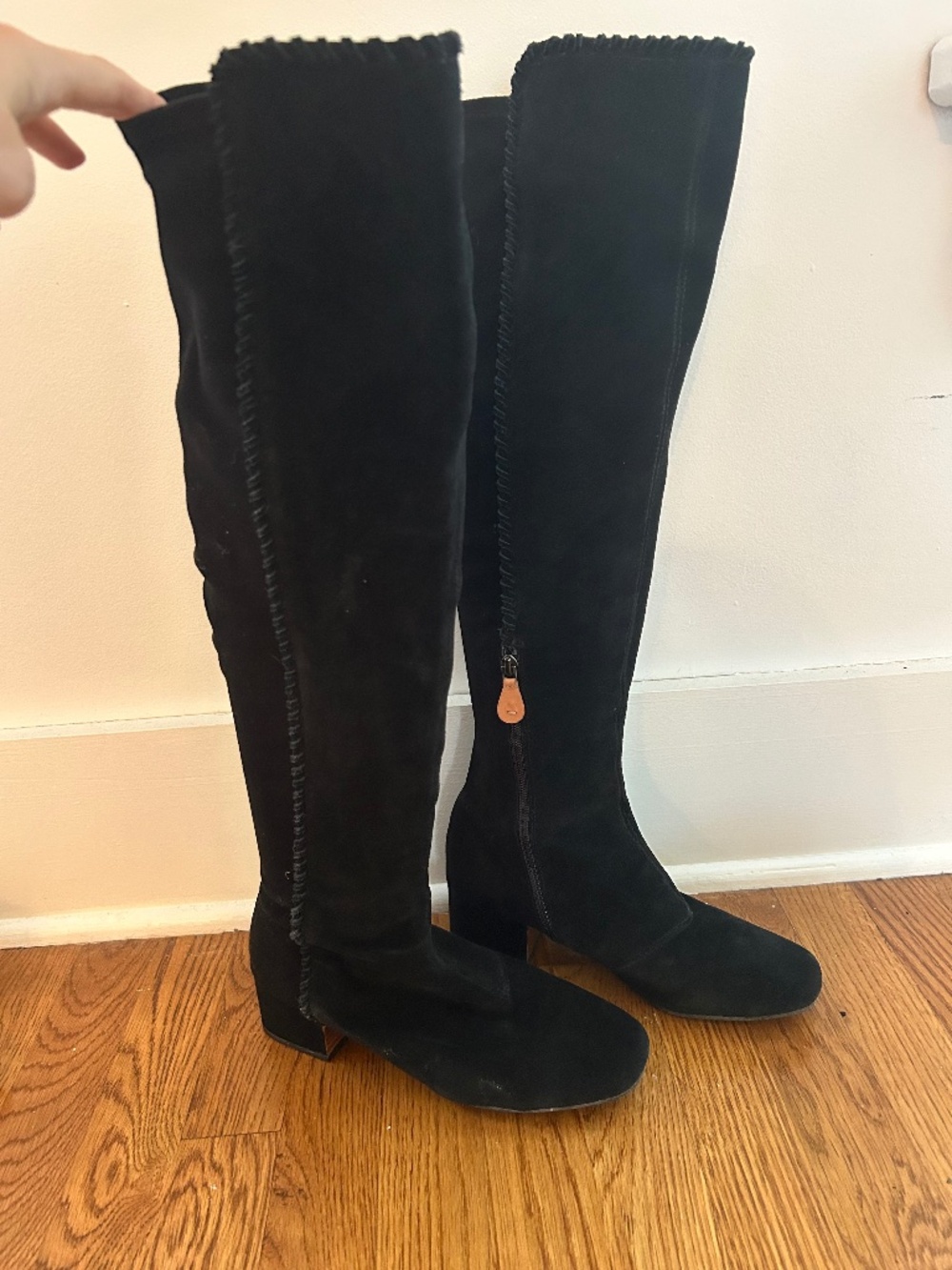 Gentle Souls by Kenneth Cole Emery Over-the-Knee Boot Black Suede Size 7.5